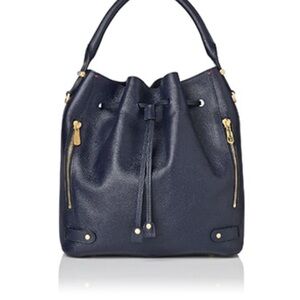 LK Bennett Navy Blue Jenna Bag with Gold  Hardware